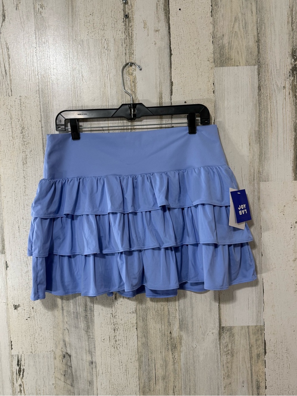 JoyLab Periwinkle Tiered Ruffle Mini Skirt Skort Tennis PickleBall Beach Cruise - Picture 3 of 10